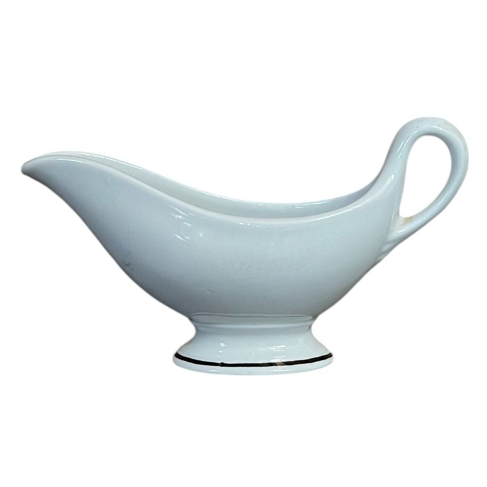 Vintage Sterling Verified China East Liverpool, Ohio - Gravy Boat w/Black Stripe